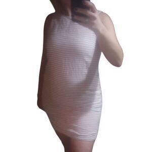 Beach Lunch Lounge striped sleeveless linen knee length dress